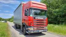 Scania G114  Scania plandeka firana 3m Mega