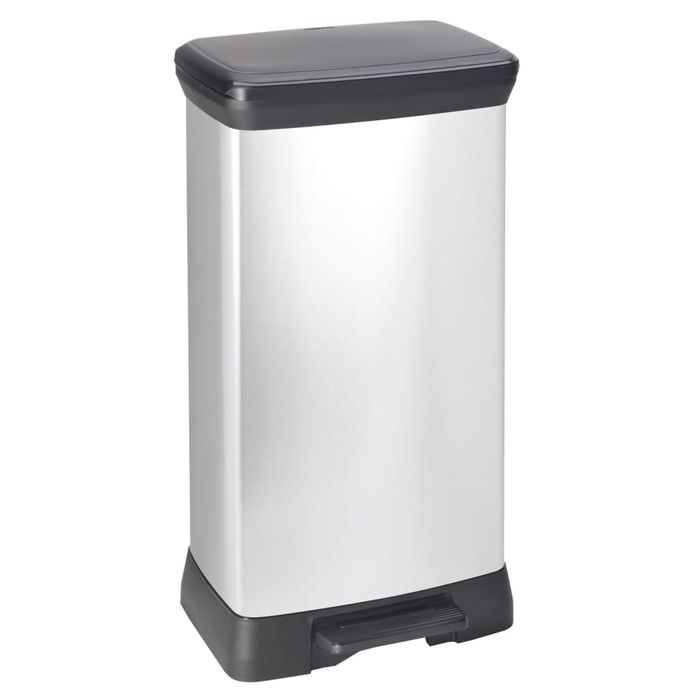 Curver Kosz Na Śmieci Deco Z Pedałem, 50 L, Srebrny