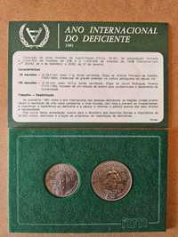 Moedas coleção - Ano Internacional do Deficiente 1981