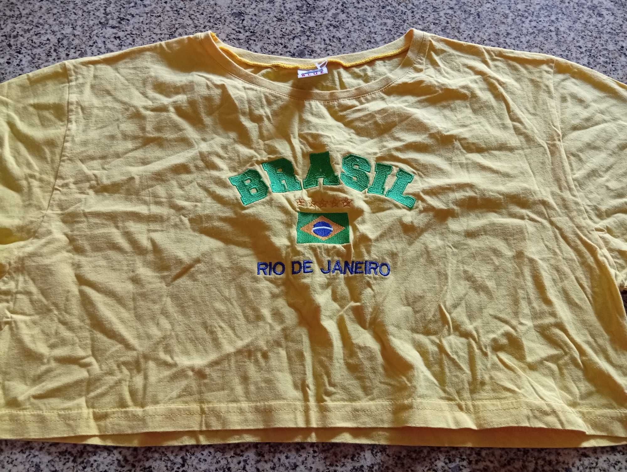 Camisola amarela curta