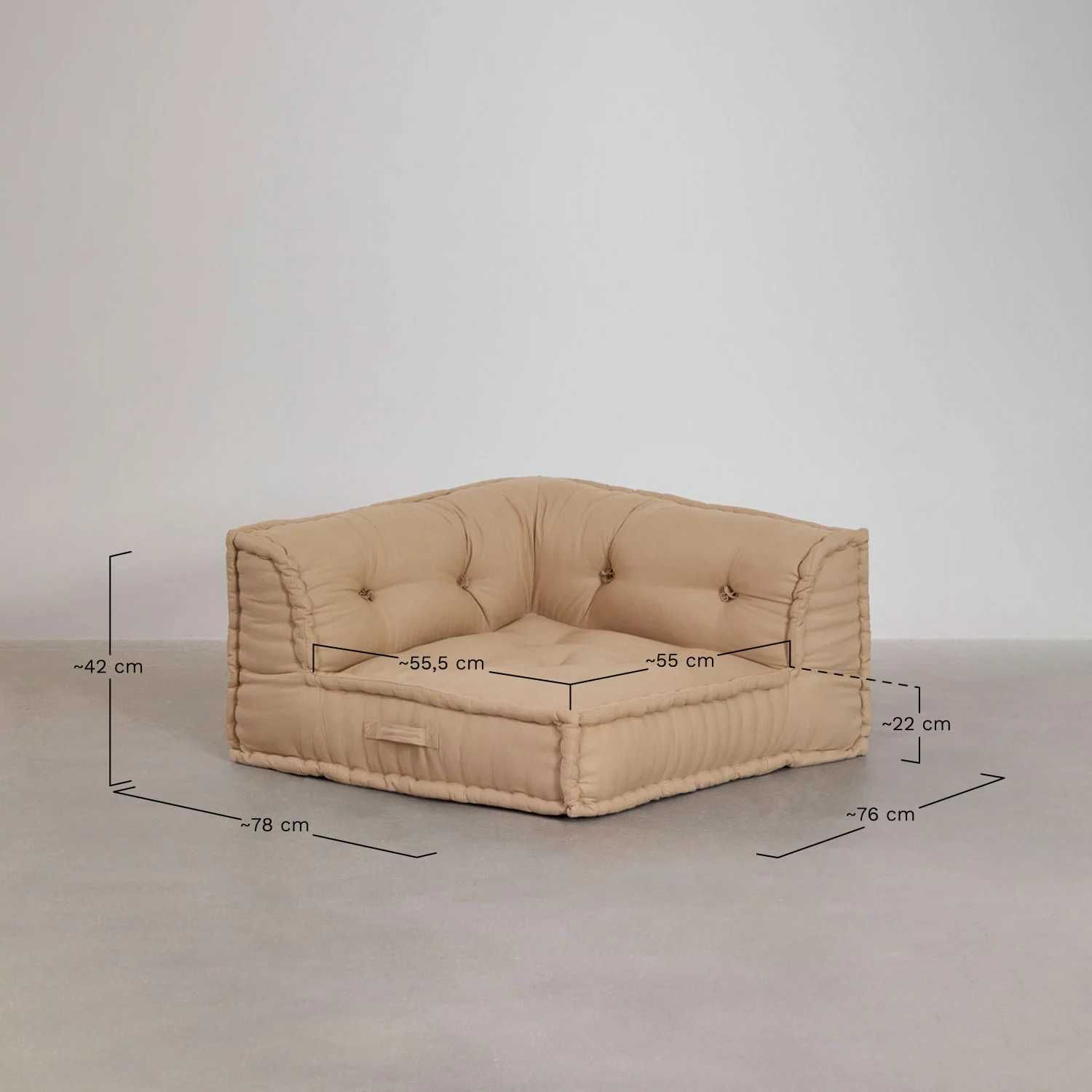 Sofá modular de 3 peças em algodão Dhel