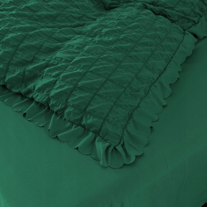 Pościel Kora 220x200/3 części jednolita elegancka z falbaną Gavin komp