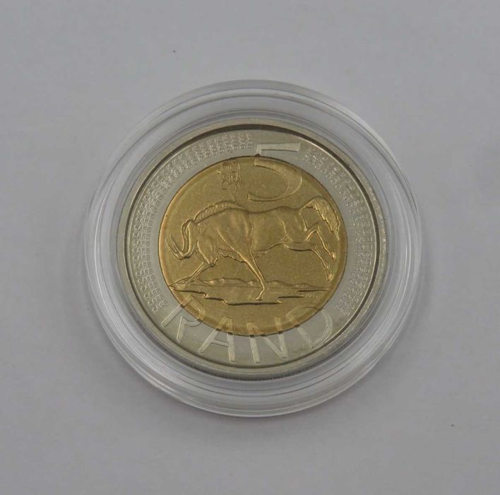 Moeda sul-africana de cinco rands, edição limitada (Reservado)