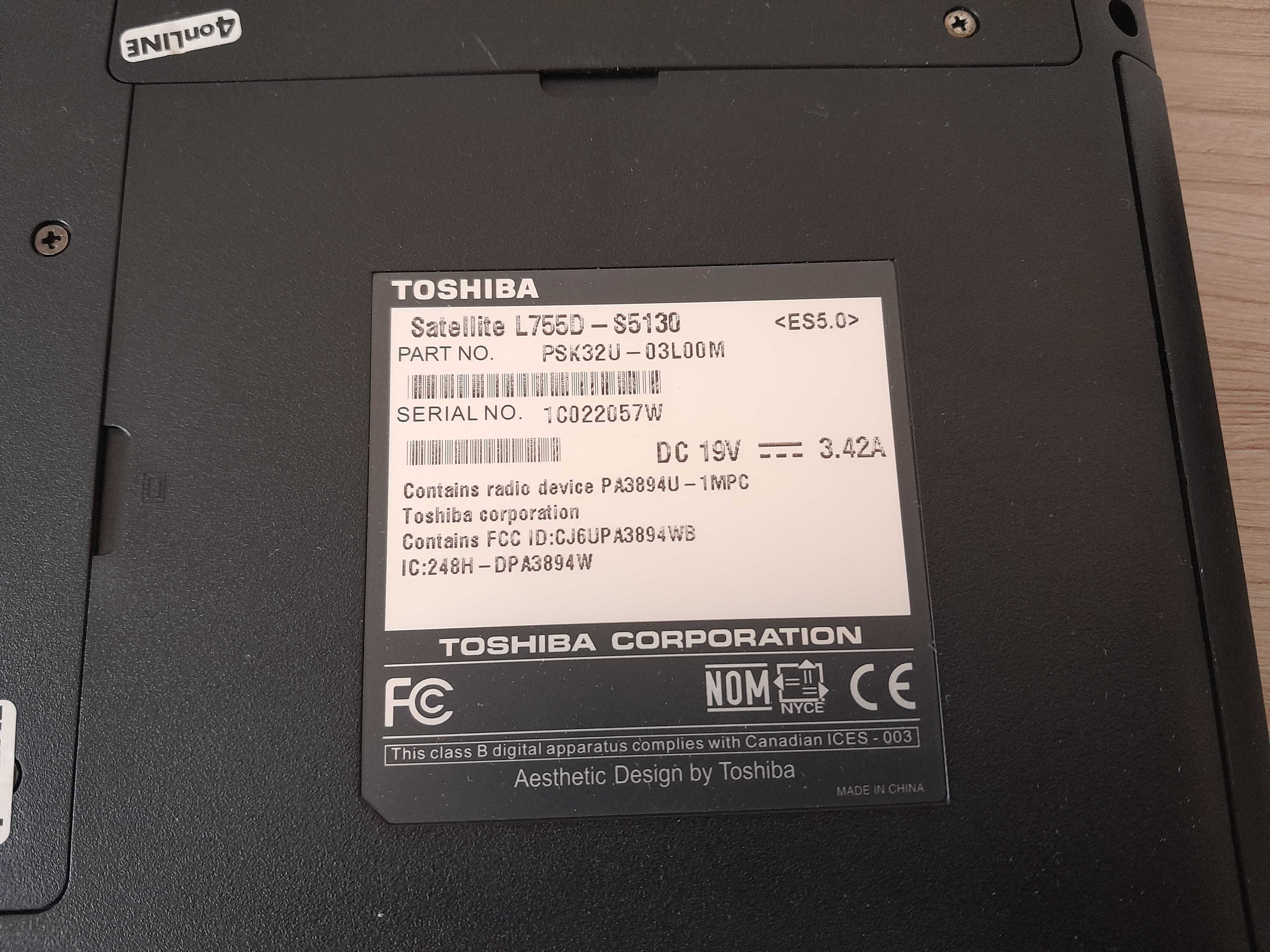 Laptop Toshiba L755D-S5130 - wyprzedaż garażowa - Gorzów Wlkp