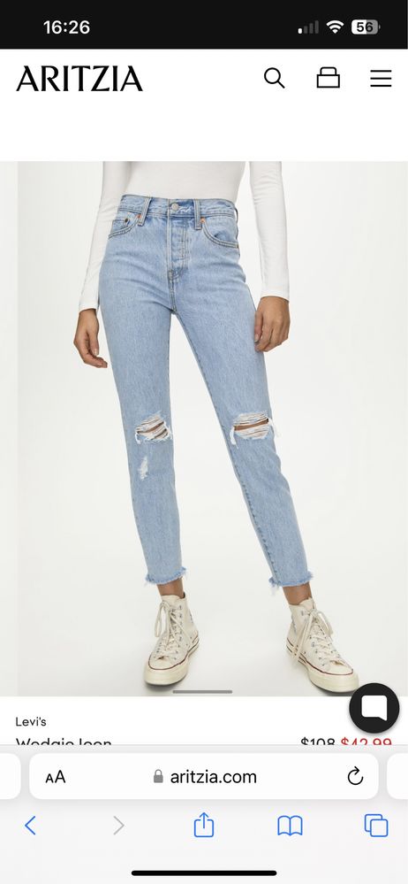 Spodnie jeans Levi’s 34 wedgie icon