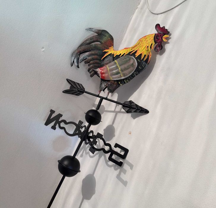 Duży stalowy wiatrowskaz do domu ogrodu KOMPLETNY ZESTAW z instrukcją