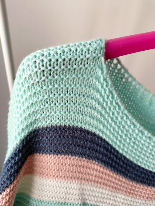 Sweter ażurowy pasy multikolor nietoperz uni S-2XL