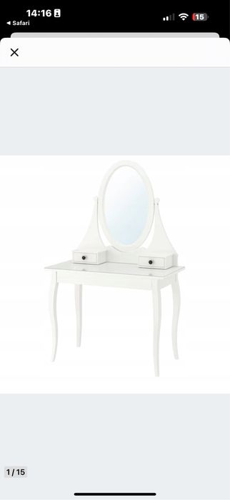 Hemnes toaletka IKEA bejca lite drewno z lustrem