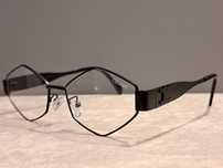CELINE romby okulary zerówki nowe czarne oprawki logo