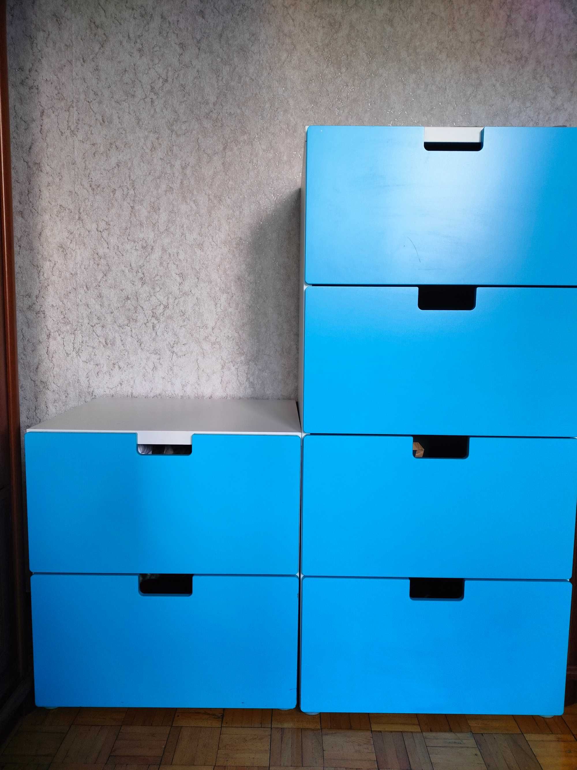 Ikea Stuva niebieskie. Szafki z szufladami dla dziecka. Chłopaka .