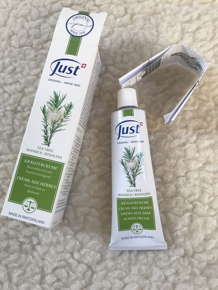 Nowy ziołowy krem Just drzewo herbaciane, manuka, rosalina