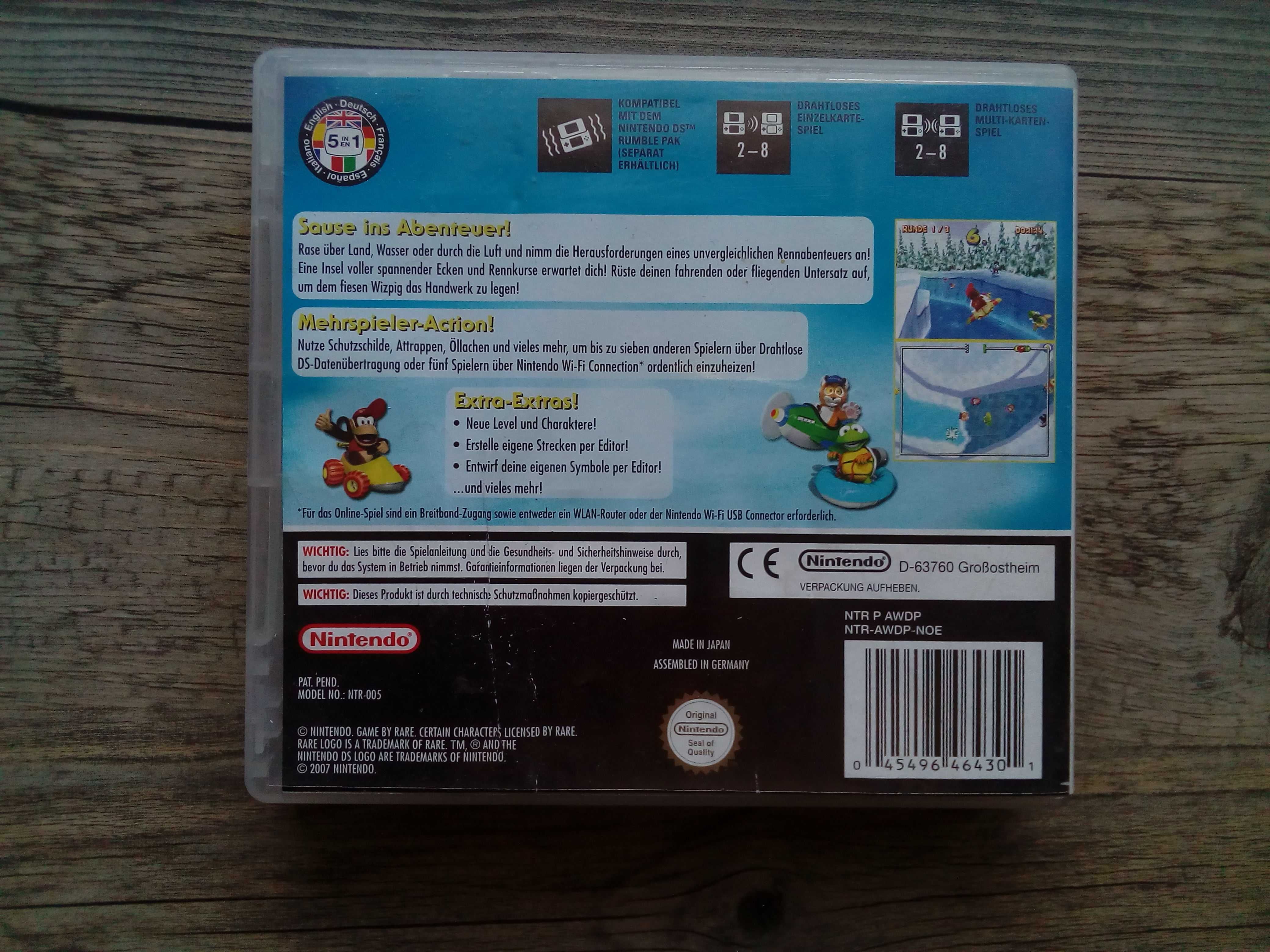 nintendods gra diddy kong racing ds +pudełko85zł zamiast 179zł