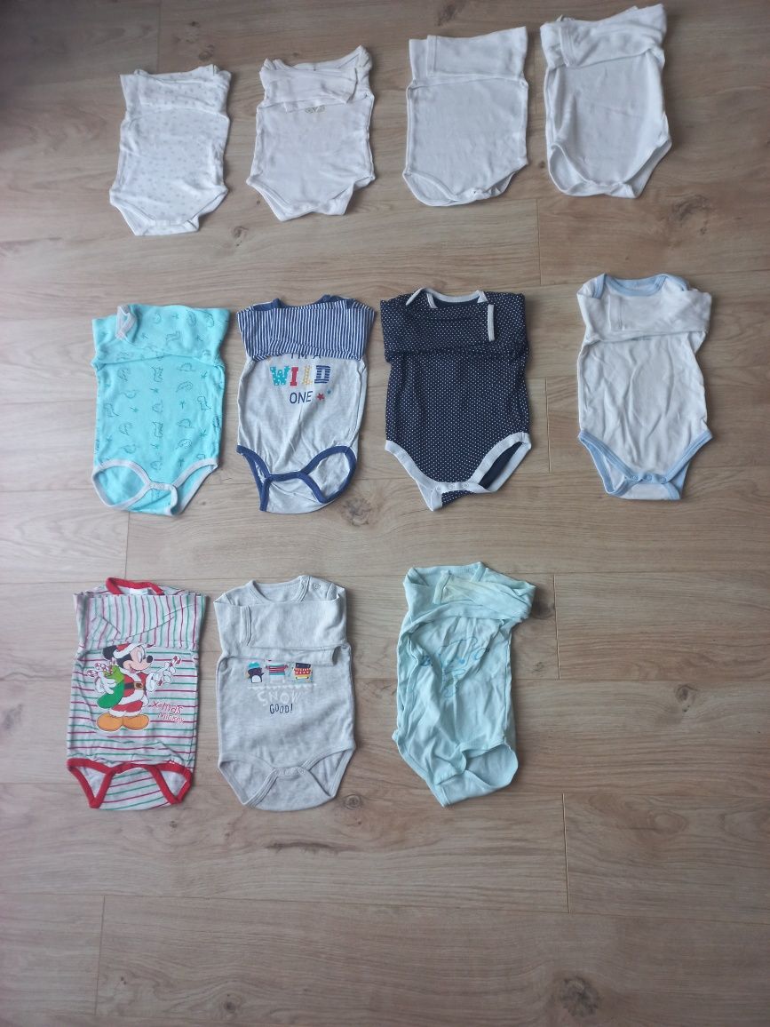 Body z długim rękawem 68/74 chłopiec 12 szt