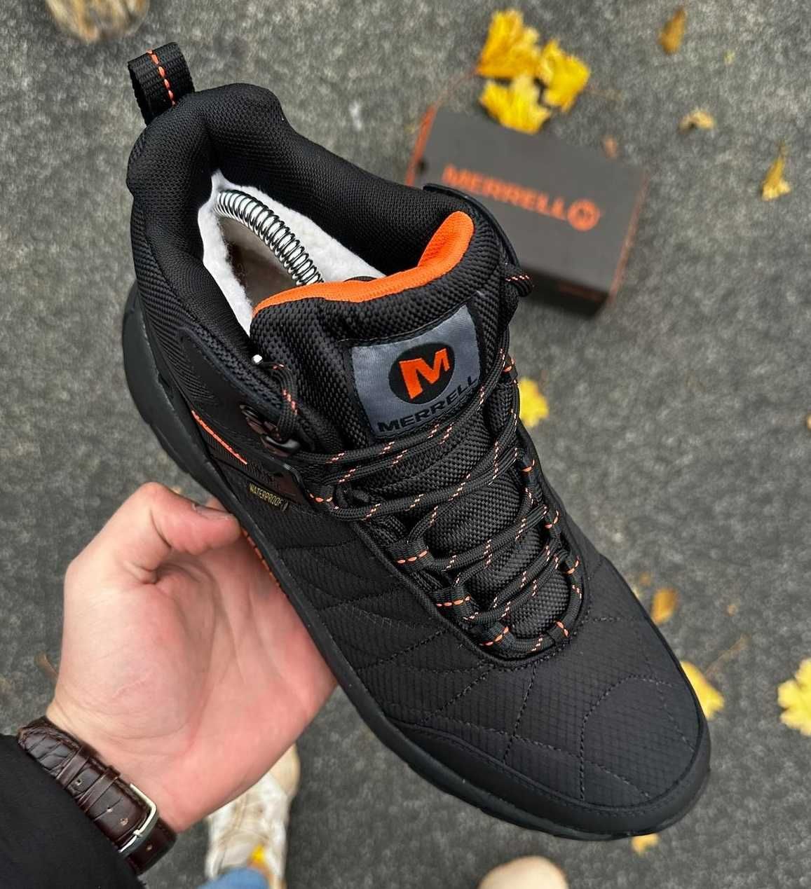 Термо Кроссовки Зимние Мужские Merrell Gore Tex хутро Меррелл Гор текс