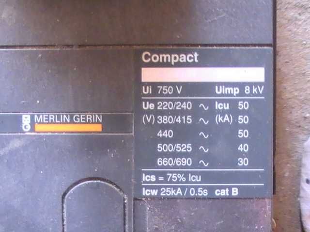 Wyłącznik Merlin Gerin NS1000N Compact, typ NS, 3P, 1000A
