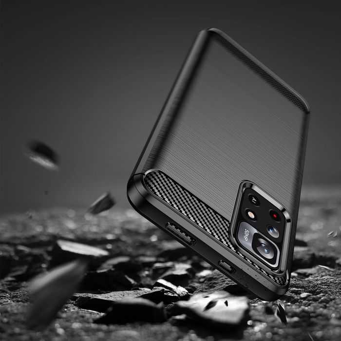 Carbon Case elastyczne etui pokrowiec Xiaomi Redmi Note 11 czarny