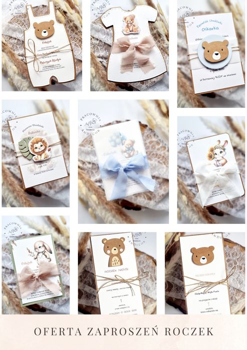 Zaproszenia roczek hand made oferta