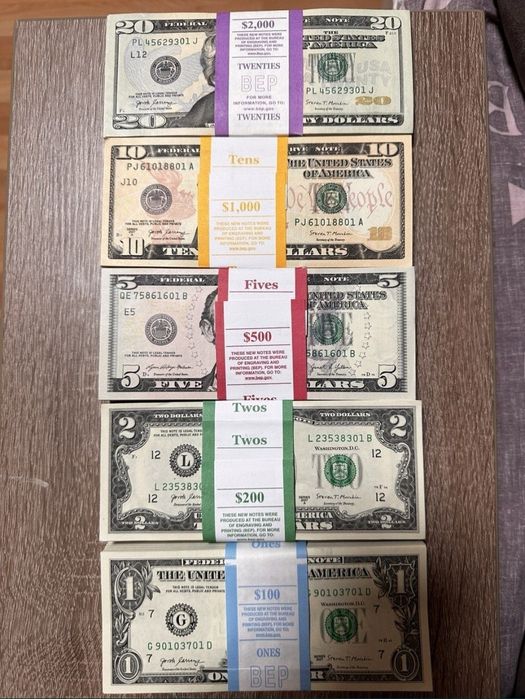 Долар нумізматіка пачки 1,2,5,10,20,50