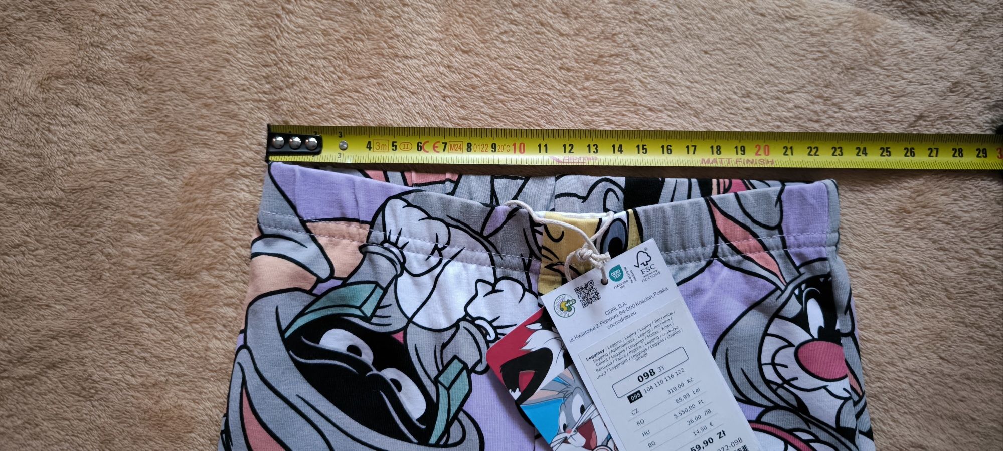 Nowe legginsy coccodrillo r. 98 looney tunes