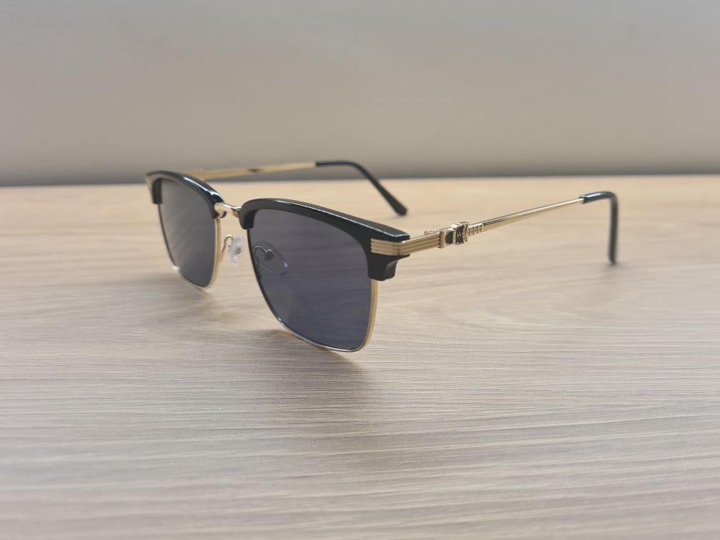 HIT Nowe Męskie Okulary Rayban Czarne Złote Przeciwsłoneczne UV400
