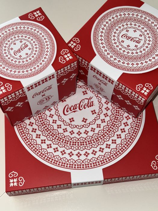 Coca-cola X Bolesławiec Limitowany zestaw (Talerz + miska + kubek)