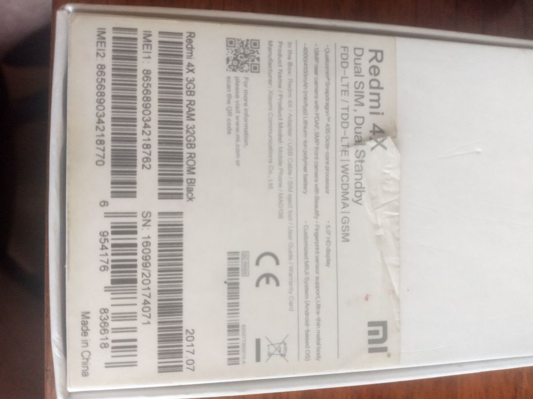 Телефон Redmi 4x 3/32