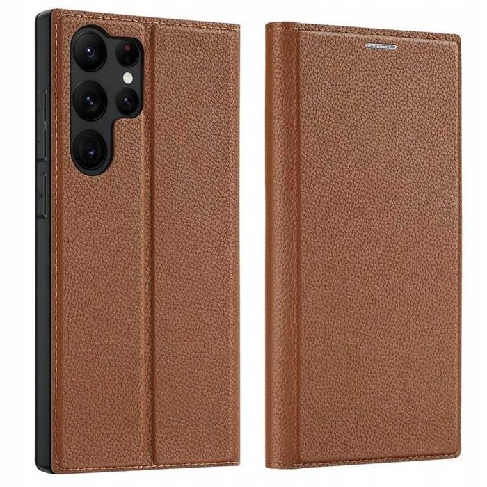 Dux Ducis Skin X2 Samsung Galaxy S23 Ultra etui skórzane z klapką brąz