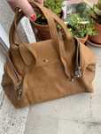 Mala Pele Longchamp modelo déposé castanho