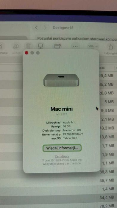Mac mini M1 16gb RAM 256 SSD (2020) w pudełku