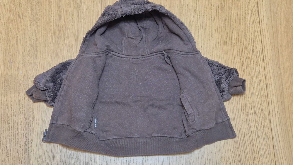037 U bluza gruba ciepła a la kurtka dwustronna puchata h&m 56-62