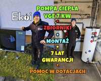 Powietrzna Pompa Ciepła VGE 7kW + Bufor + Zbiornik C.W.U. + MONTAŻ !!!