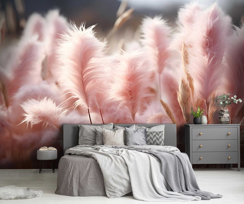 Fototapeta Pióra Róż Natura Sztuka Subtelna 3D Twój Rozmiar + KLEJ