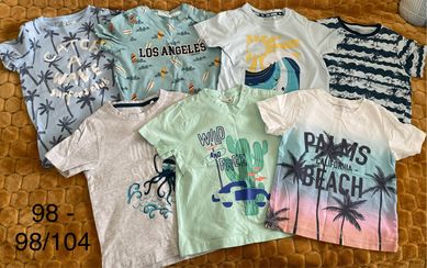 Zestaw koszulek t-shirtówchłopięcych 98 oraz 98 / 104 - lato - wakacje