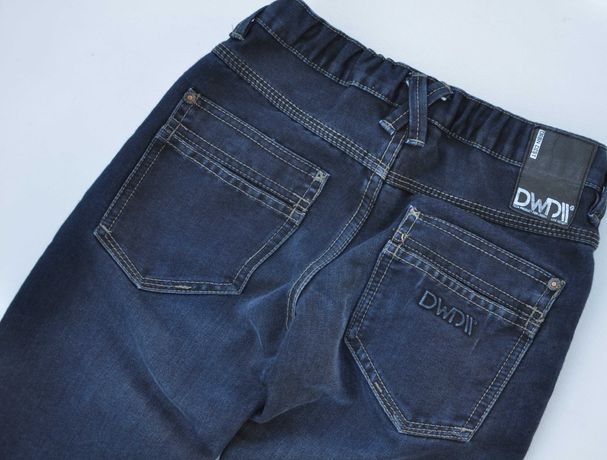 C&A spodnie grantowe jeansy na podszewce r 134