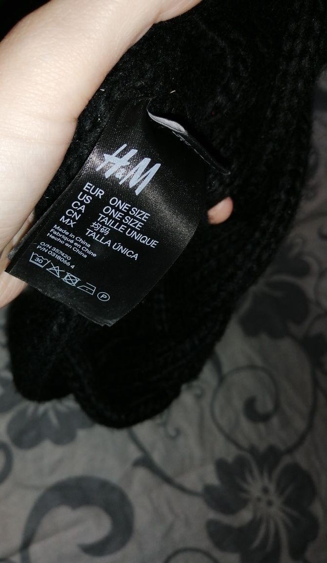 Ciepła Gruba Czarna Warkoczowa Opaska na głowę H&M. nowa