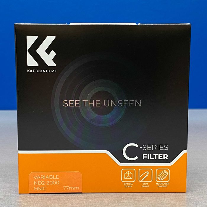 K&F Concept ND2-2000 Slim 77mm (Filtro ND Variável) - SELADO