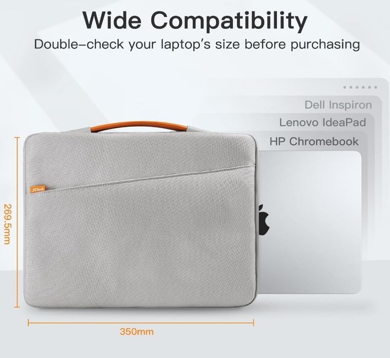 Torba na laptopa, notebooka, etui, aktówka, 14 cali, jasnoszara
