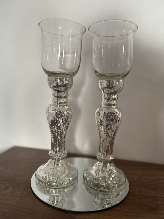 Komplet 2 świeczniki, świecznik glamour