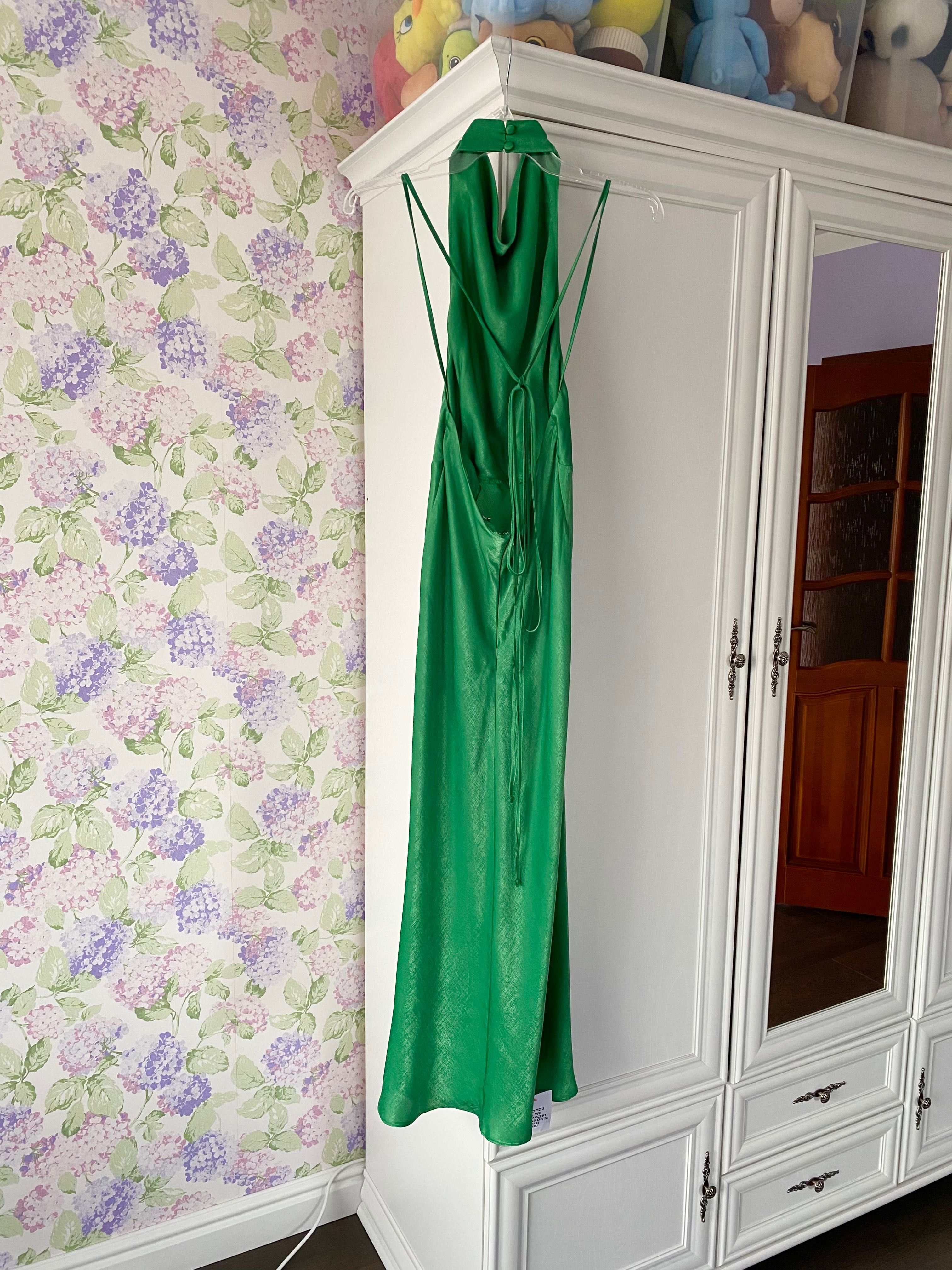 Szmaragdowa sukienka Asos Design 38/M zieleń zielona klasyczna midi