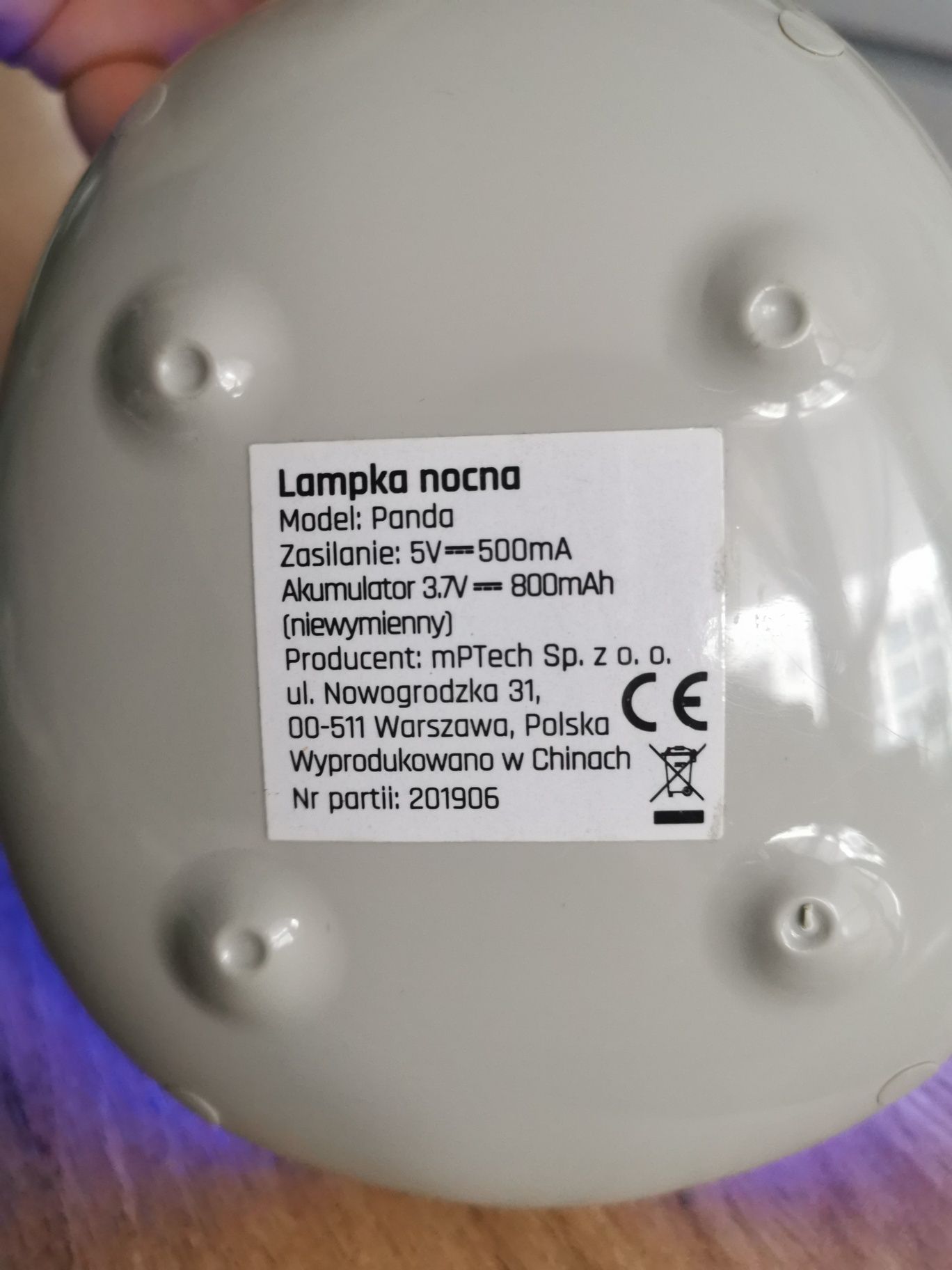 Lampka dotykowa miś panda LED