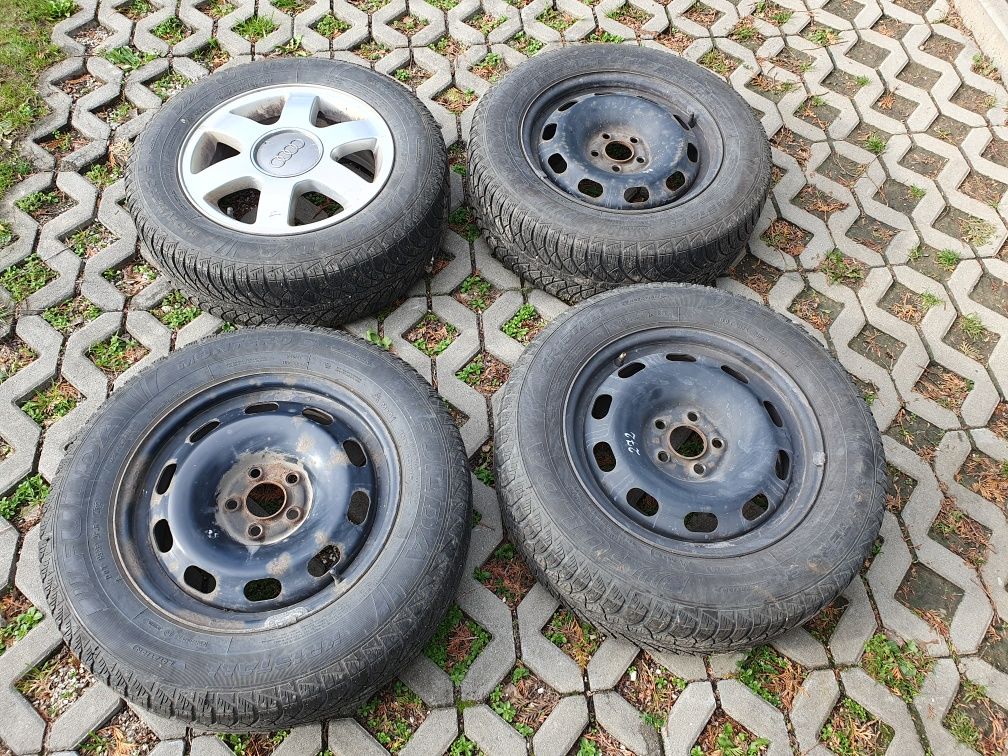 Opony zimowe z felgami 5x100 r15 Audi A3, Golf IV