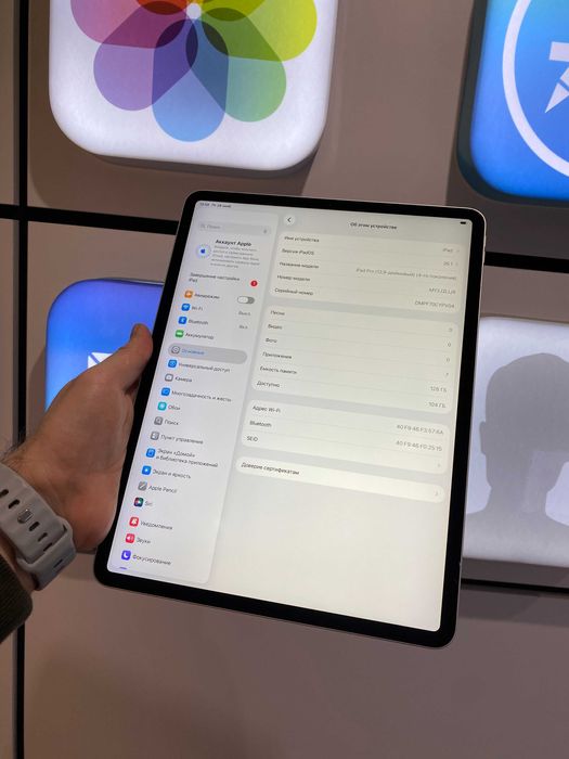 Apple iPad Pro 4 12.9 128GB Silver Батарея 100% Состояние как новый