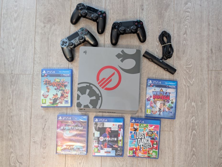 PlayStation PS 4 Star Wars 1TB Slim Kamera V2 FIFA Just Dance Frantics