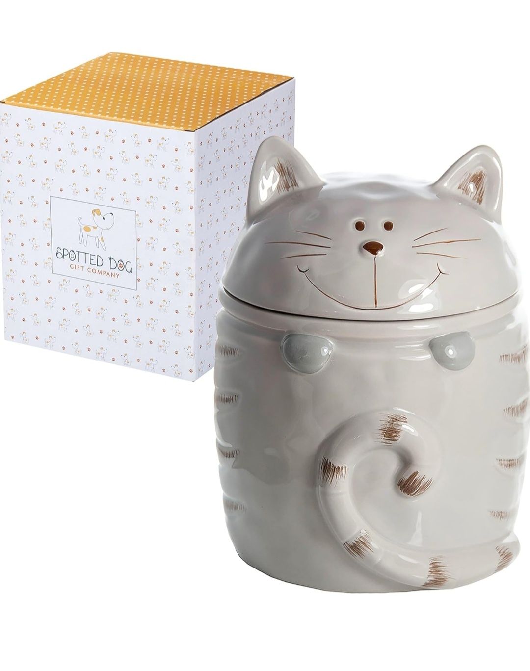 Ceramiczny słoik z pokrywką kuchenny z motywem kota