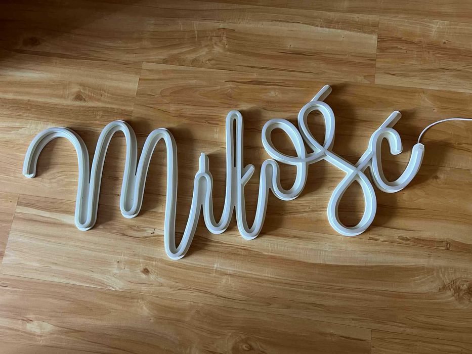 Neon ledowy napis Miłość led wiszący ślub wesele ciepły biały sprzedam