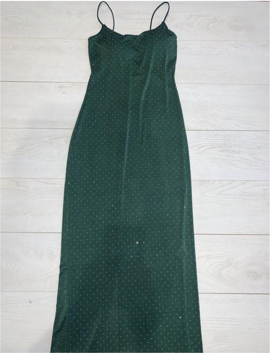 Довге плаття сукня вечірнє на брительках притальоне зі стразами s-m