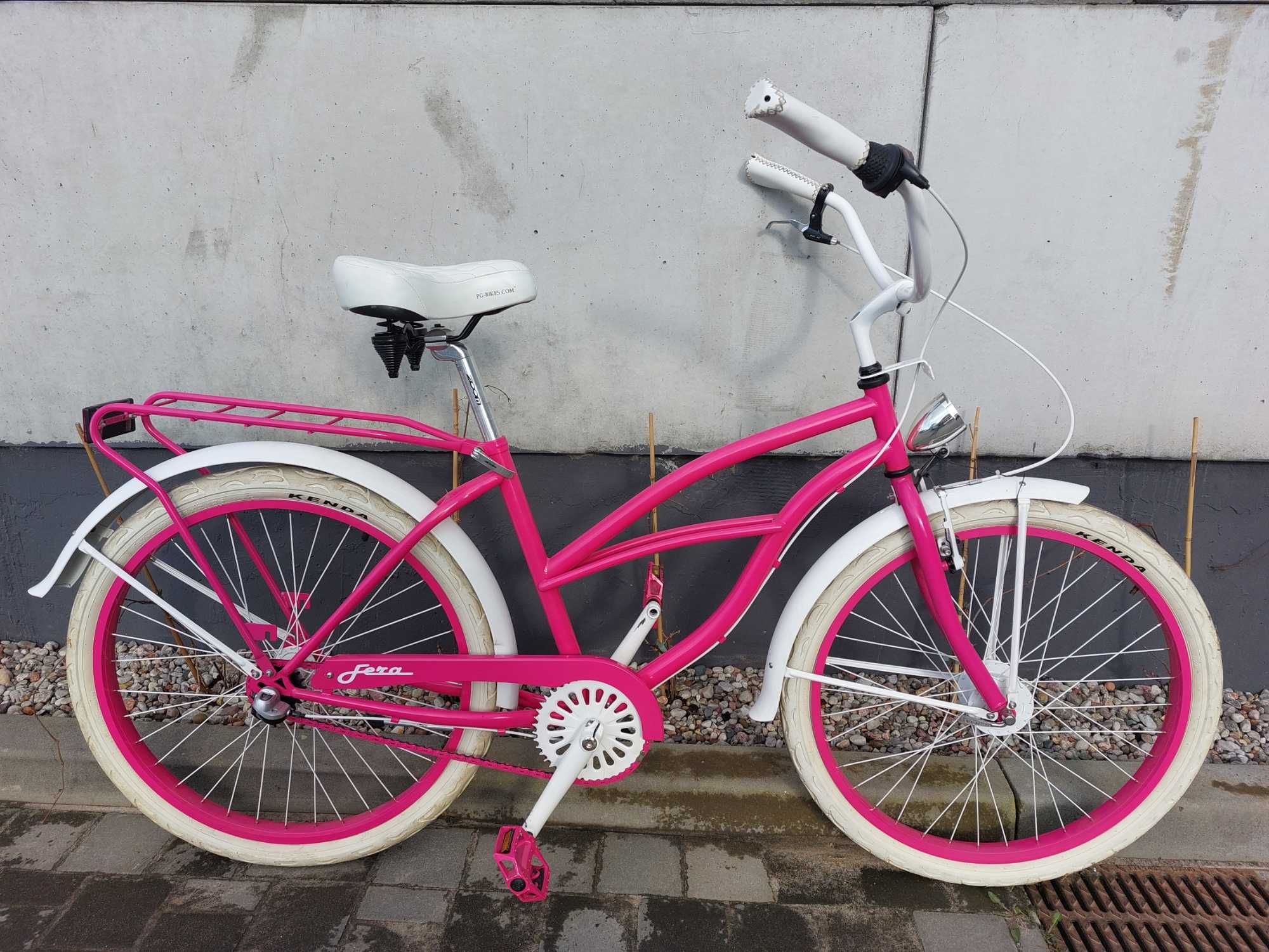 Rower damski miejski Fera różowy pink vintage piękny oryginalny uroczy