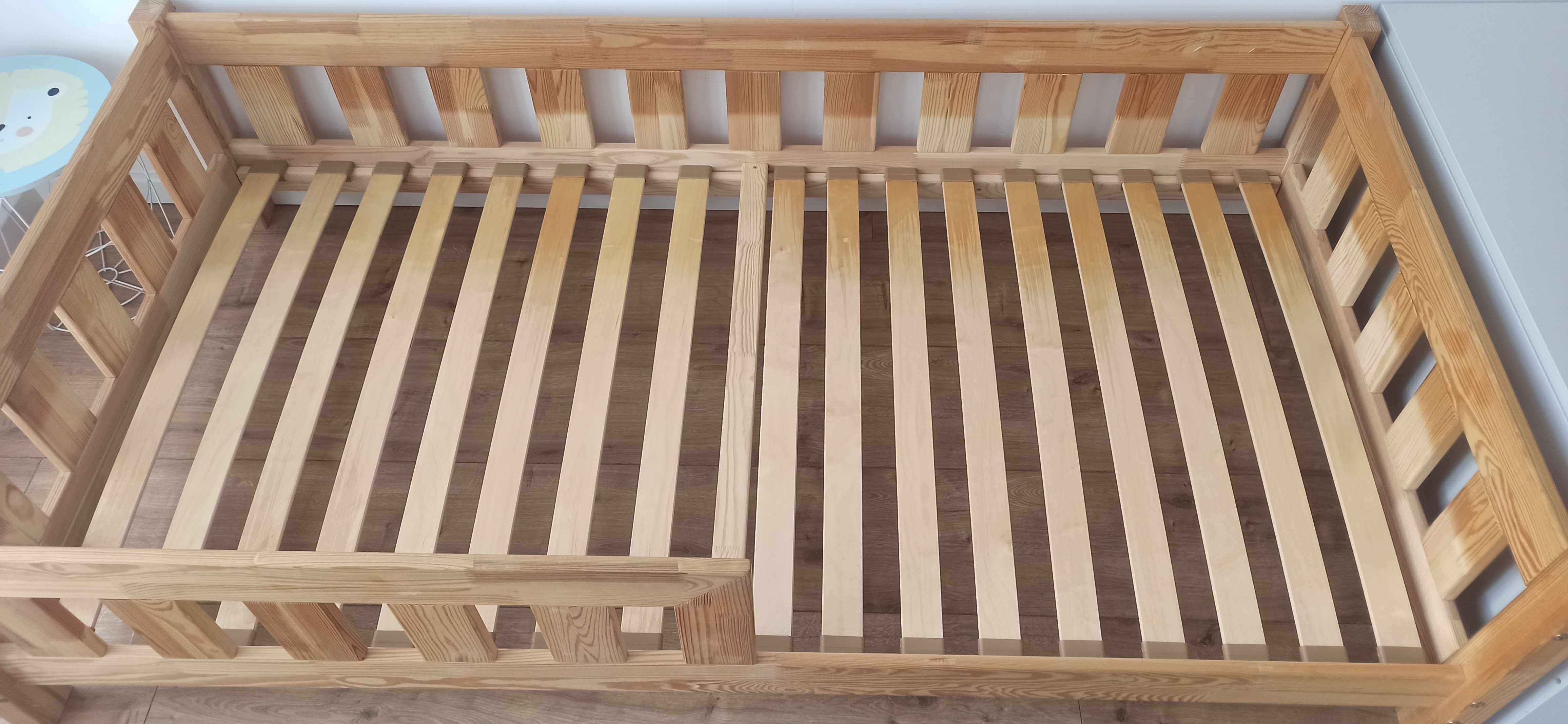 Łóżko dziecięce - naturalne drewno 180x90