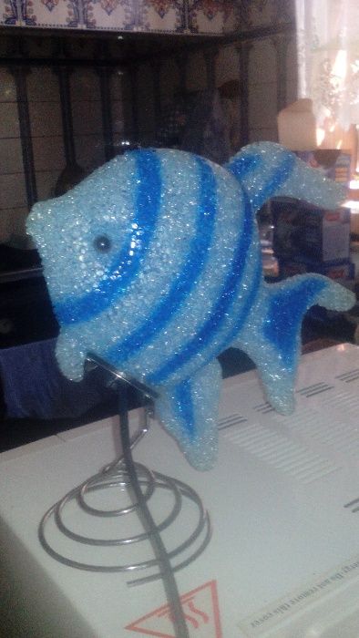 Candeeiro peixinho em tons de azul