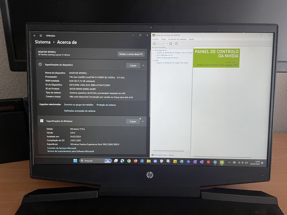 Portatil HP Gaming - 16GB RAM RTX3050 Intel i5-11300H - Pavilion 15-dk